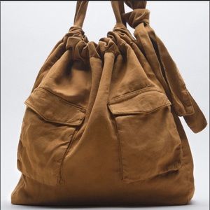 Zara tote bag with front pockets